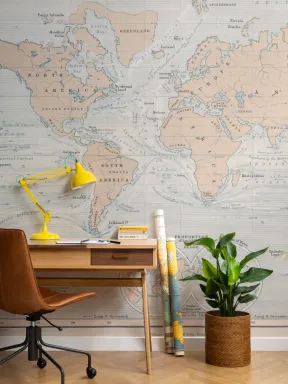 Ocean Currents Vintage Map Wallpaper Mural