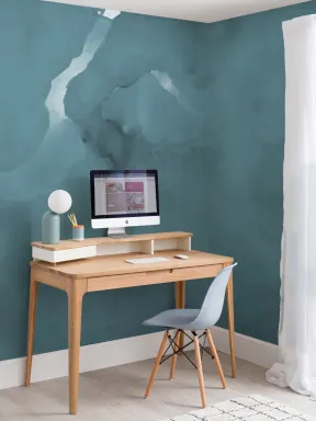 Envy Teal Watercolor Behang Muurschildering