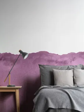 Carta da Parati Pittura Astratta con Effetto Onda Viola