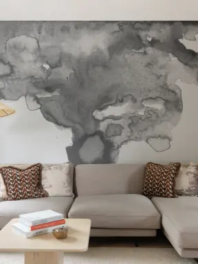 Soft Gray Watercolor Wallpaper Mural