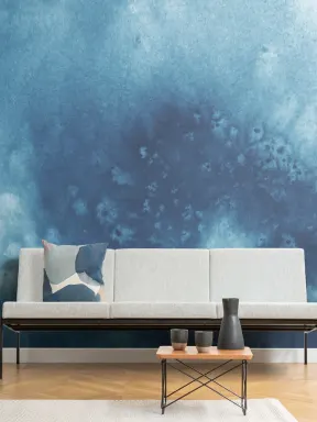 Fototapete Abstrakte Wasserfarbe Blau