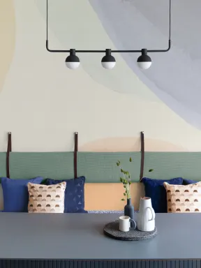 Bright Calming Watercolor Shapes Abstract Mural
