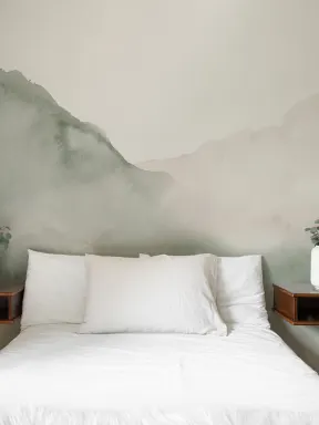 Grün wogende abstrakte Aquarell Fototapete
