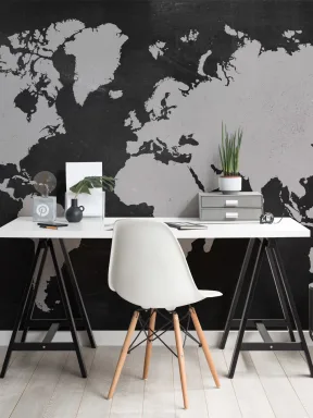 Chalkboard World Map Wallpaper Mural