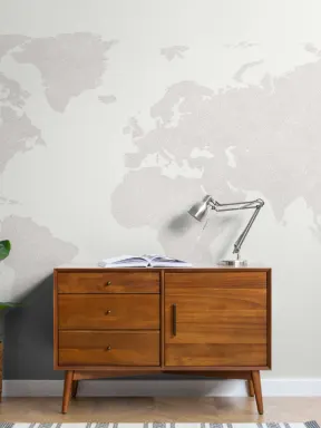 Grey Abstract World Map Wallpaper Mural