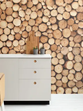 Scandinavian Logs Wallpaper Mural