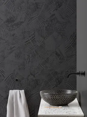 Dark Gray & Black Wood Grain Pattern Wallpaper Mural