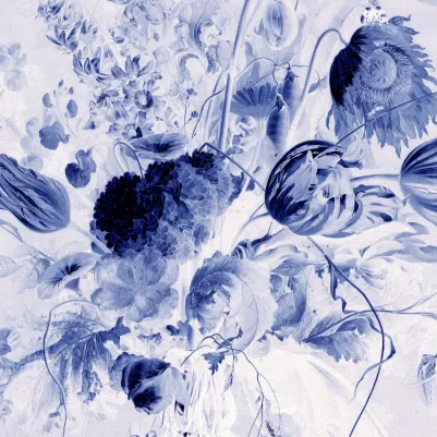 Vase of Flowers Blue pattern image