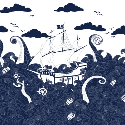 Kraken Blue pattern image