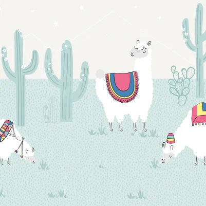 Drama Llama Blue pattern image