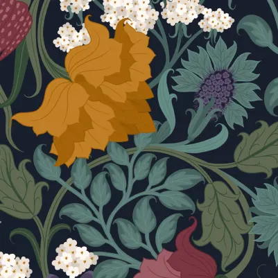 Thistle Navy pattern image
