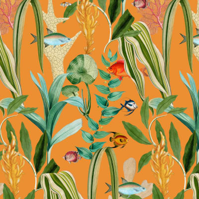 Tropical Ocean Orange pattern image