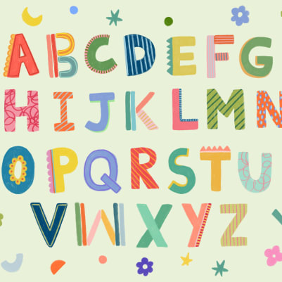 Alphabet Green pattern image