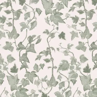 Vine Green & White pattern image