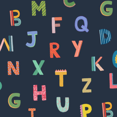 Letters Navy pattern image