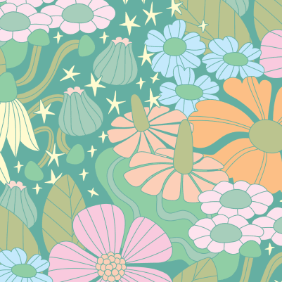 Cosmic Floral Green pattern image