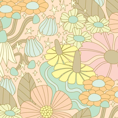 Cosmic Floral Pastel pattern image