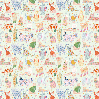 Meow Green pattern image