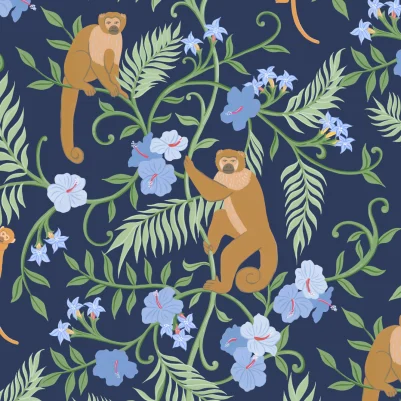 Macaque Navy pattern image