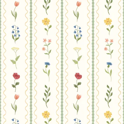 Wildflower Bobbin Green pattern image