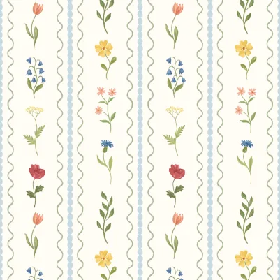 Wildflower Bobbin Blue pattern image