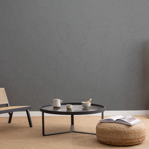 Black Doodle Background Abstract Wallpaper Mural