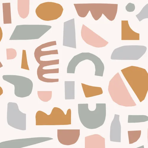 Pastel Rustic Abstract Shapes Wallpaper Mural