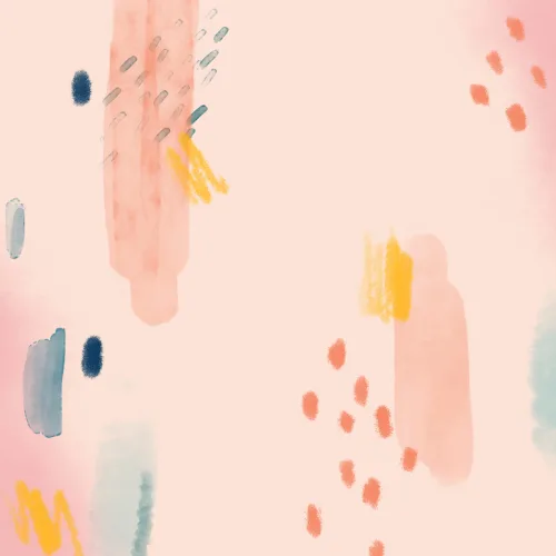 Carta da Parati Rosa Astratta con Effetto Pittura a Pennellate Multicolor