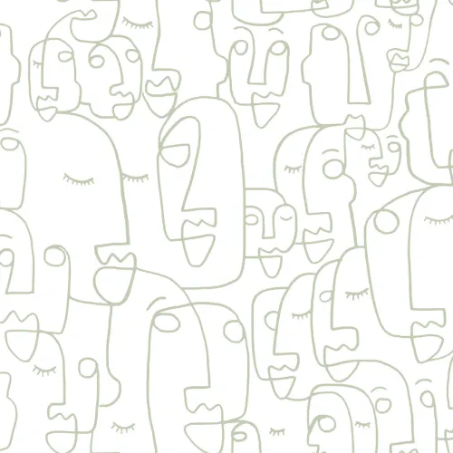 Stor Sage Line Drawing Face Fototapet