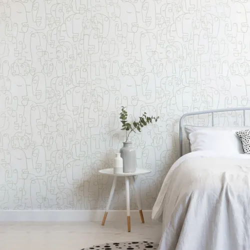 Sage Line Drawing Face Wallpaper Mural
