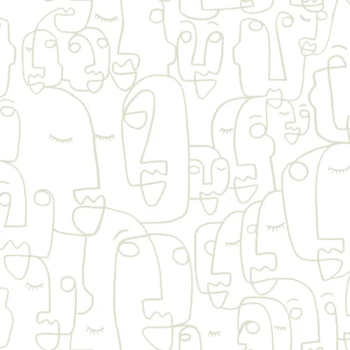 Sage Line Drawing Face Wallpaper Mural