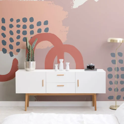 Neutral Abstract Painting Wallpaper Mural