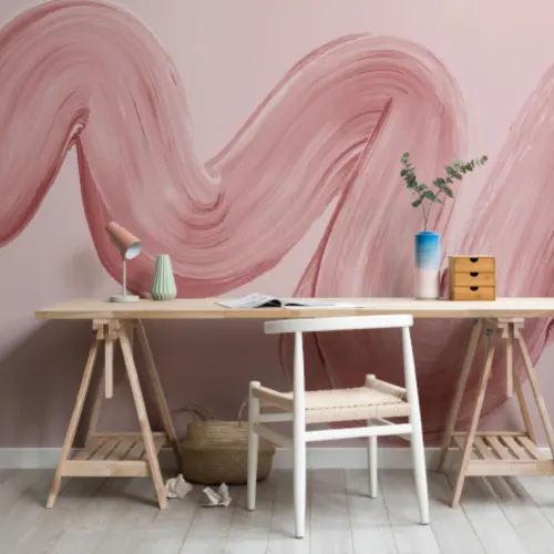 Carta da Parati Astratta con Ghirigoro di Pittura Rosa