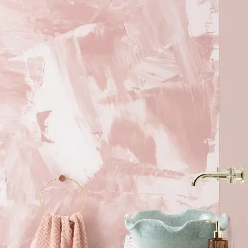 Rose Beige Abstract Paint Stroke Wallpaper Mural