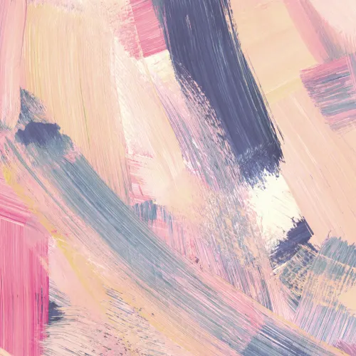 Pink & Peach Abstract Paint Brush Strokes Wallpaper Mural