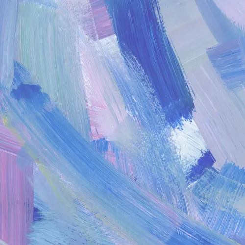 Pink & Blue Abstract Paint Brush Strokes Wallpaper Mural