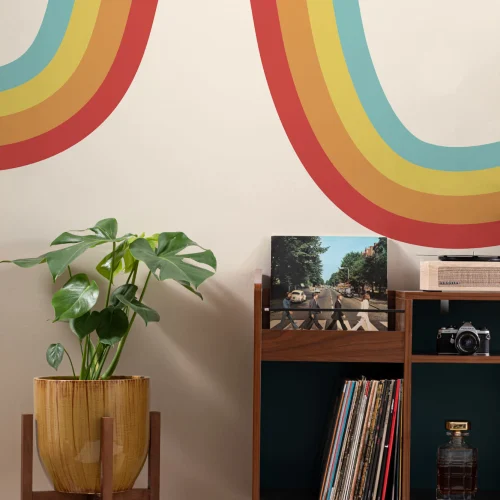 70s Retro Rainbow Wallpaper Mural