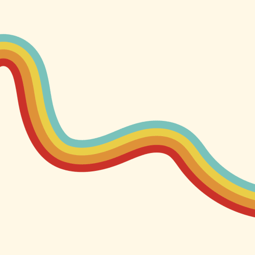 70s Retro Rainbow Wallpaper Mural