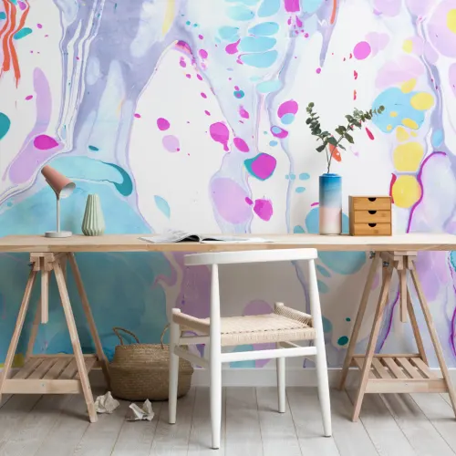 Mural de papel de parede em mármore pastel brilhante