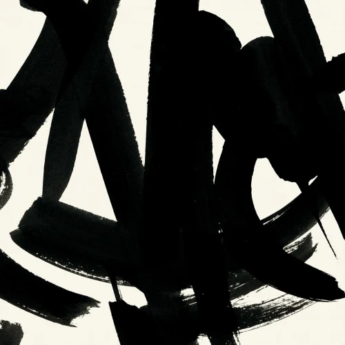 Svart japansk kalligrafi Abstrakt fototapet