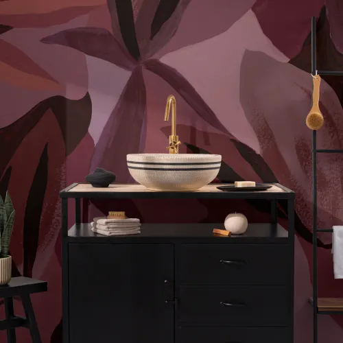 Flerfärgad mörk blommig art deco mural-tapeter för fantastiska rum