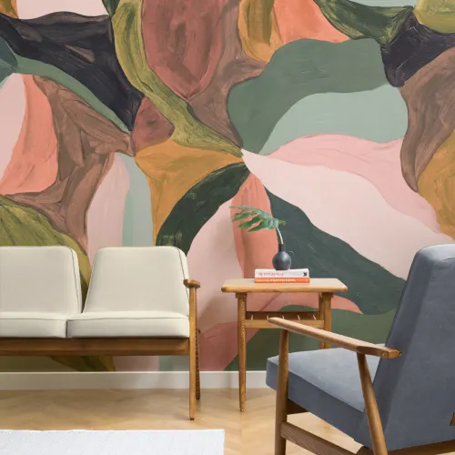 Multicolour Abstract Art Design Contemporary Mural