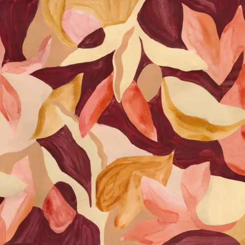 Veelkleurige abstracte bloemen opvallende muurschildering