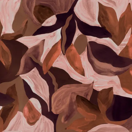 Papier peint panoramique botanique abstrait multicolore foncé pour des espaces spectaculaires