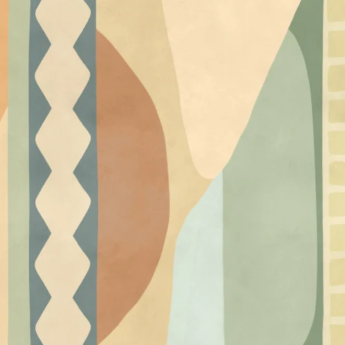 Mehrfarbige abstrakte geometrische klassische Fototapete mit Retro-Flair