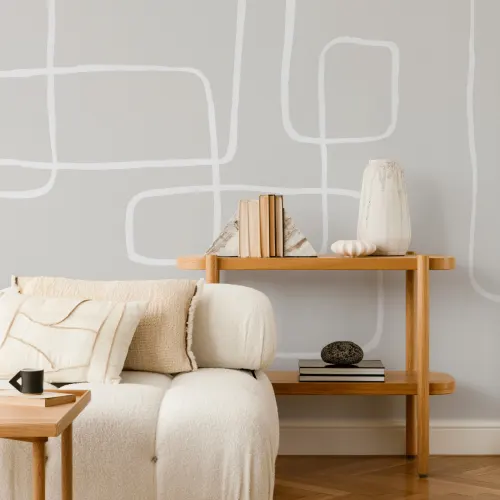Moderne neutral abstrakt kunst tapetmaleri