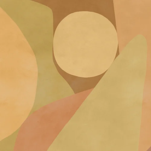 Warm Geometric Abstract Neutral Mural for Modern Spaces