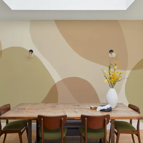 Warm Earthy Abstract Pebble Pattern Wall Mural