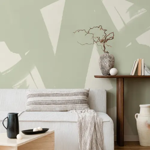 Mural de papel de parede de caligrafia japonesa Sage Green