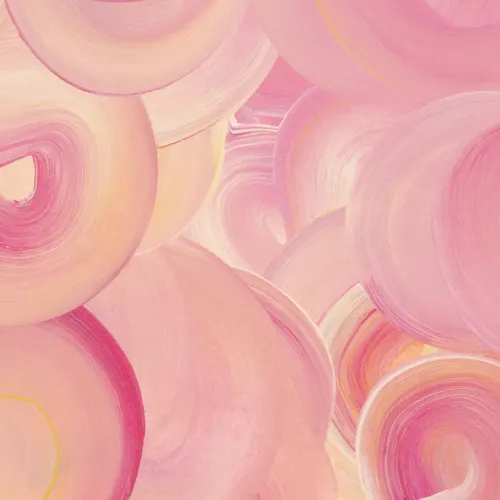 Pink Painted Swirl Brush Strokes Wall Mural